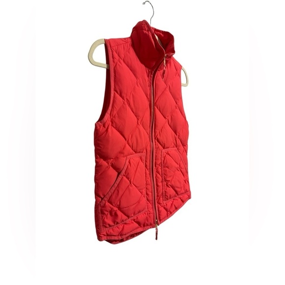 J Crew Womens Sleeveless Full Zip Quilted Down Pink Puffer Patch Pockets XXS - Picture 3 of 7